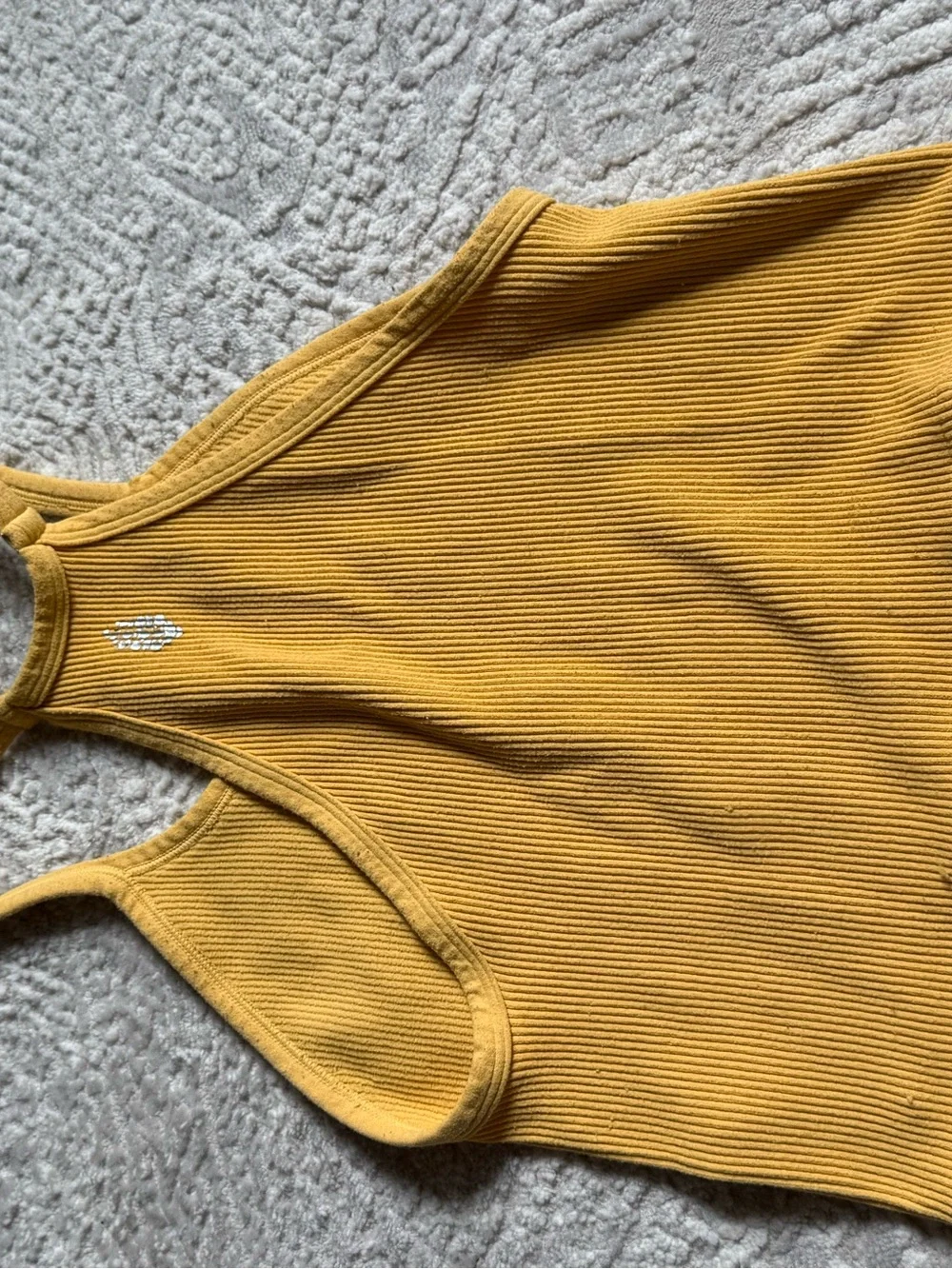 Free People Ribbed Yellow Racerback Crop Tank